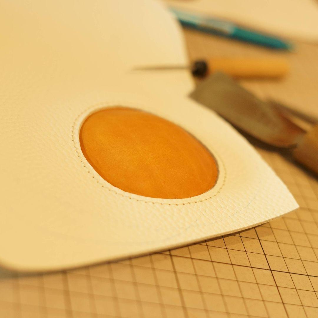 本革レザーマウスパッド 目玉焼きモチーフ
