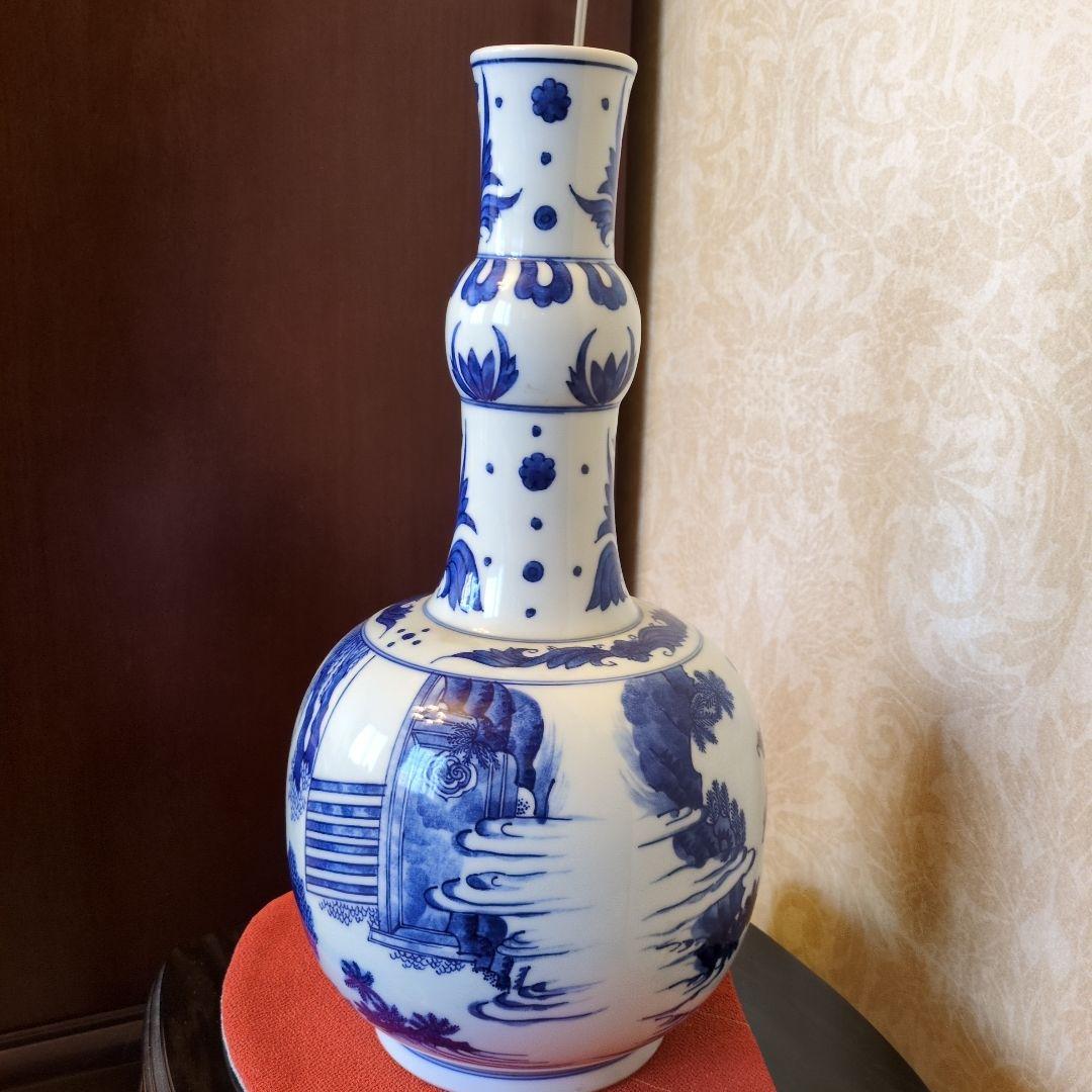 南京染付唐子徳利