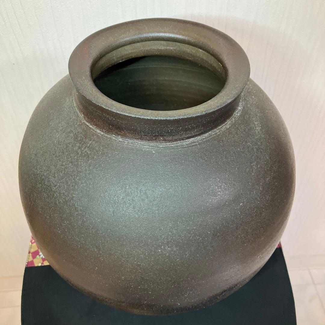 希少　種子島　よきの焼　壺　飾り台　花瓶　置物　骨董品　古美術品　能野焼