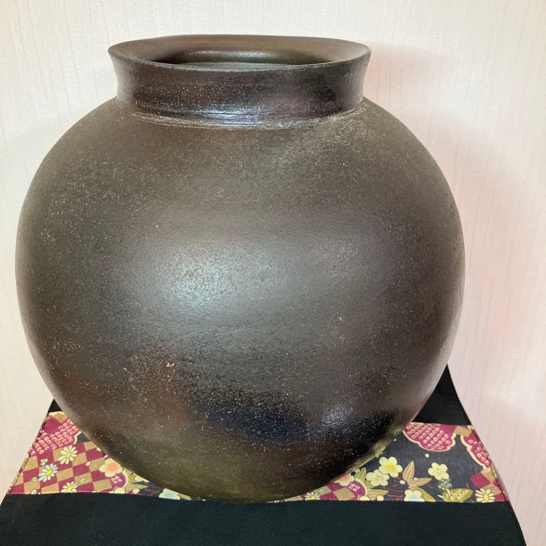 希少　種子島　よきの焼　壺　飾り台　花瓶　置物　骨董品　古美術品　能野焼