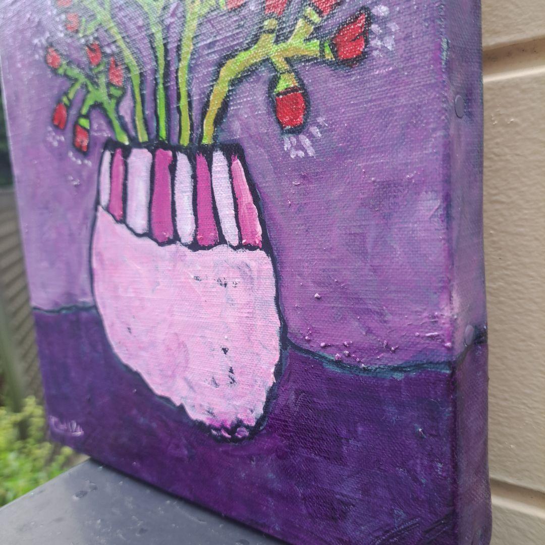 キャンバス油絵 　専用　ダンシングフラワー　渋華やかおしゃれアート