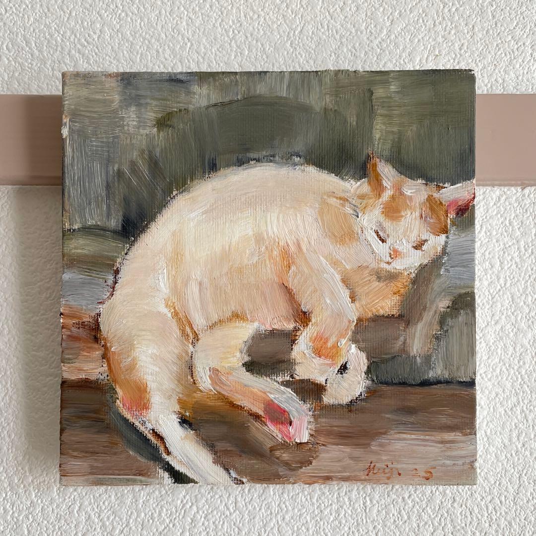 【絵画】横たわる猫