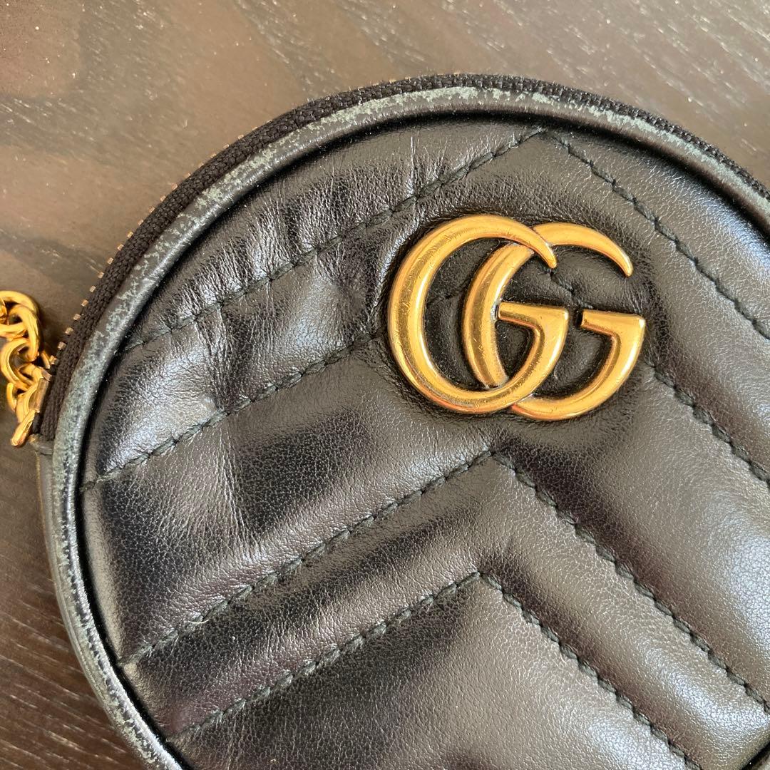 GUCCI ケース　GGマーモント　パース　キルティング　黒