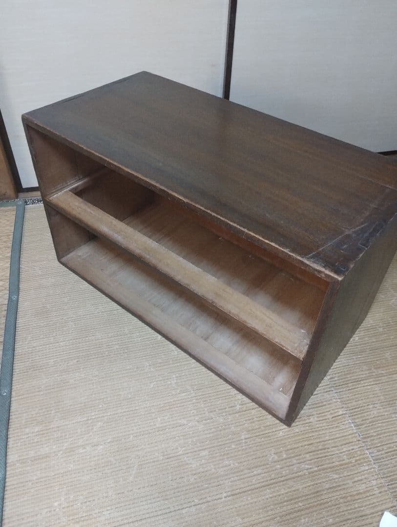 木製引き出し　整理タンス 　箪笥　2段　昭和レトロ　和骨董　古家具　無垢材