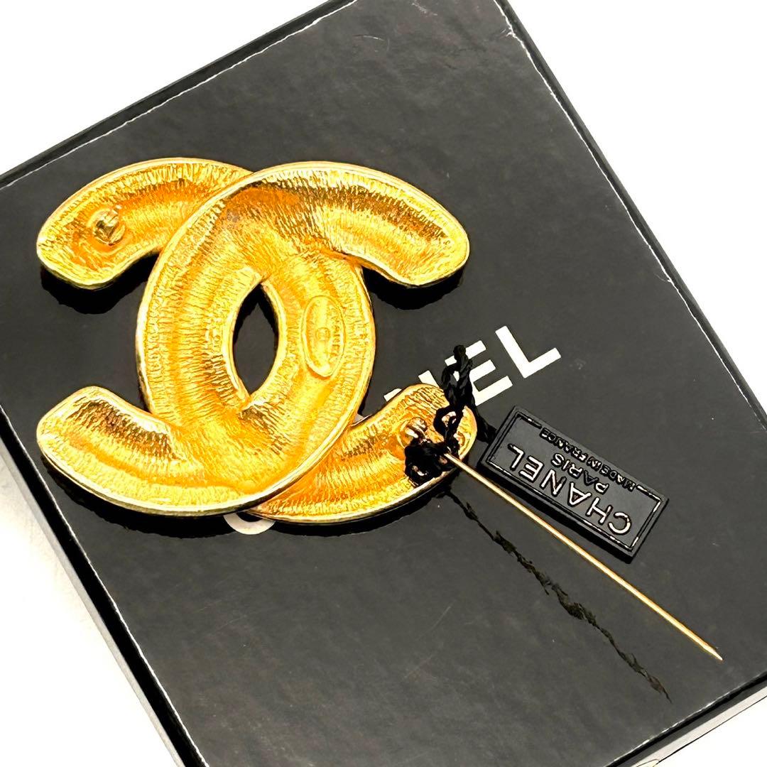 未使用 CHANEL シャネル ヴィンテージ マトラッセ ココマーク ブローチ