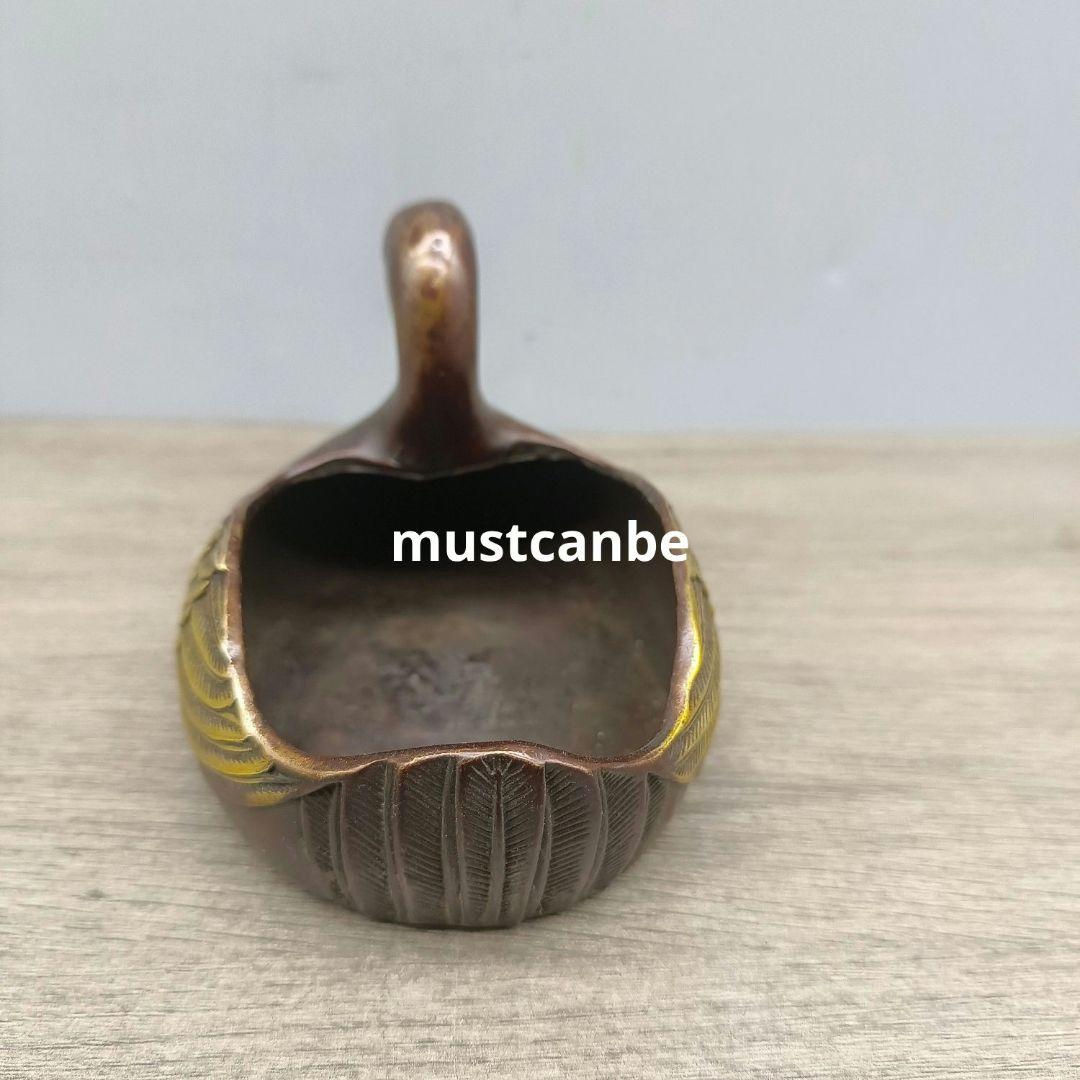 銅器 鵞鳥灰皿 鵞鳥薫香炉 茶道具 装飾品 工芸品 置物