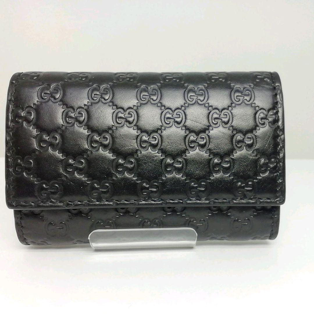 GUCCI　グッチ　シマレザー　ブラック　キーケース　６連タイプ　保存袋・付属品