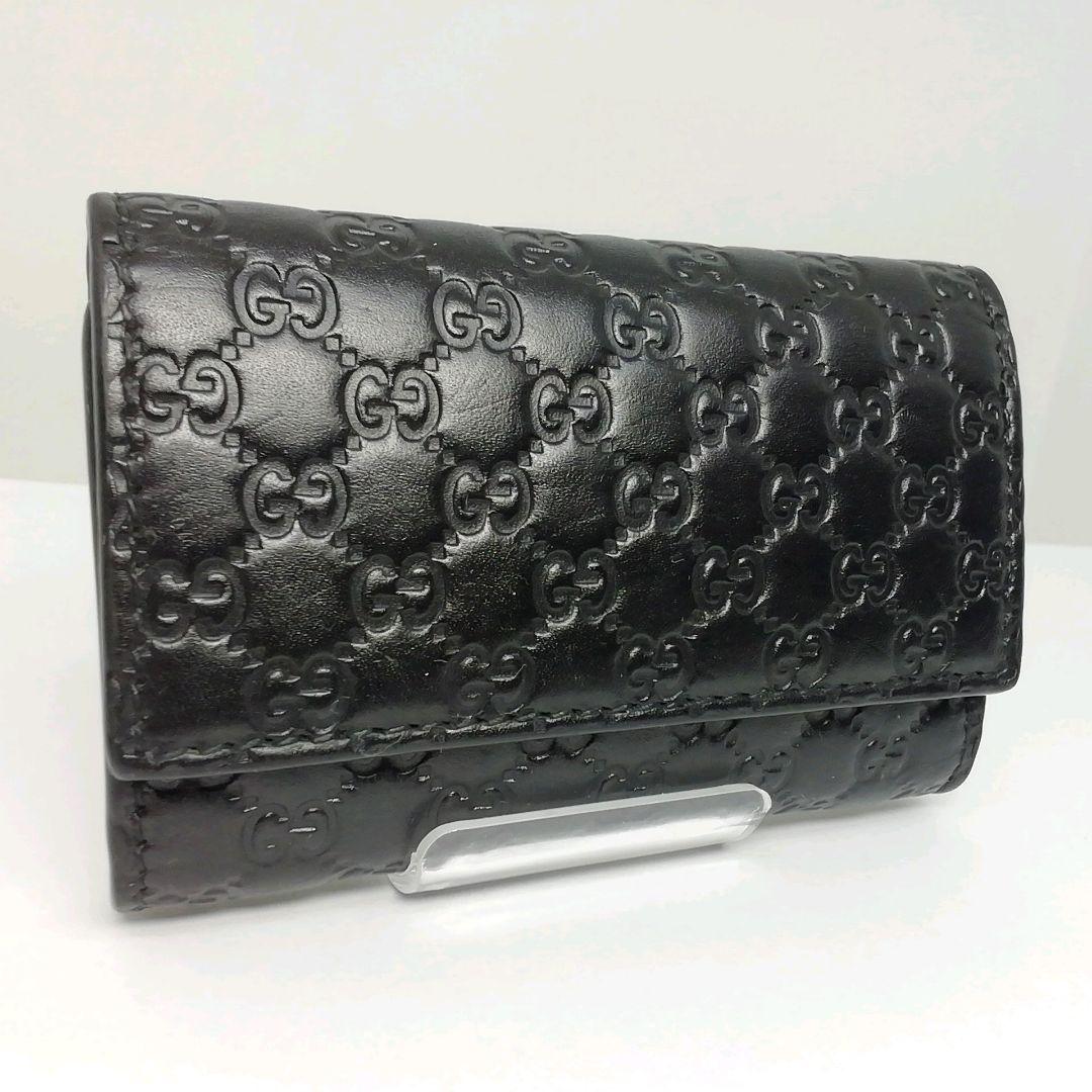 GUCCI　グッチ　シマレザー　ブラック　キーケース　６連タイプ　保存袋・付属品
