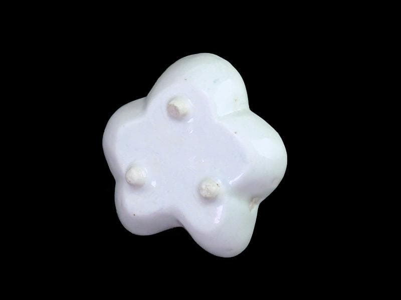 古伊万里　染付　岩に菊の図　梅型変形皿　豆皿　E585AS-CQy