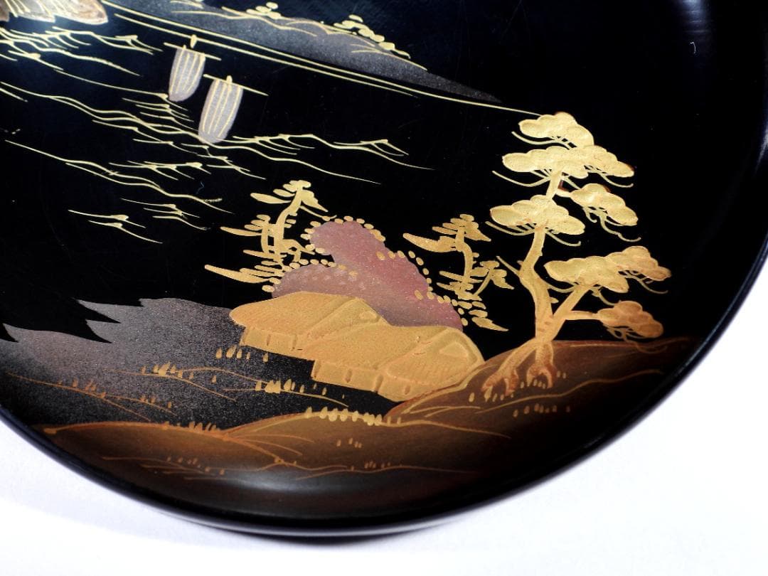 輪島　山水風景金蒔絵　木製　蓋付大椀　お煮物椀　吸物椀　10客