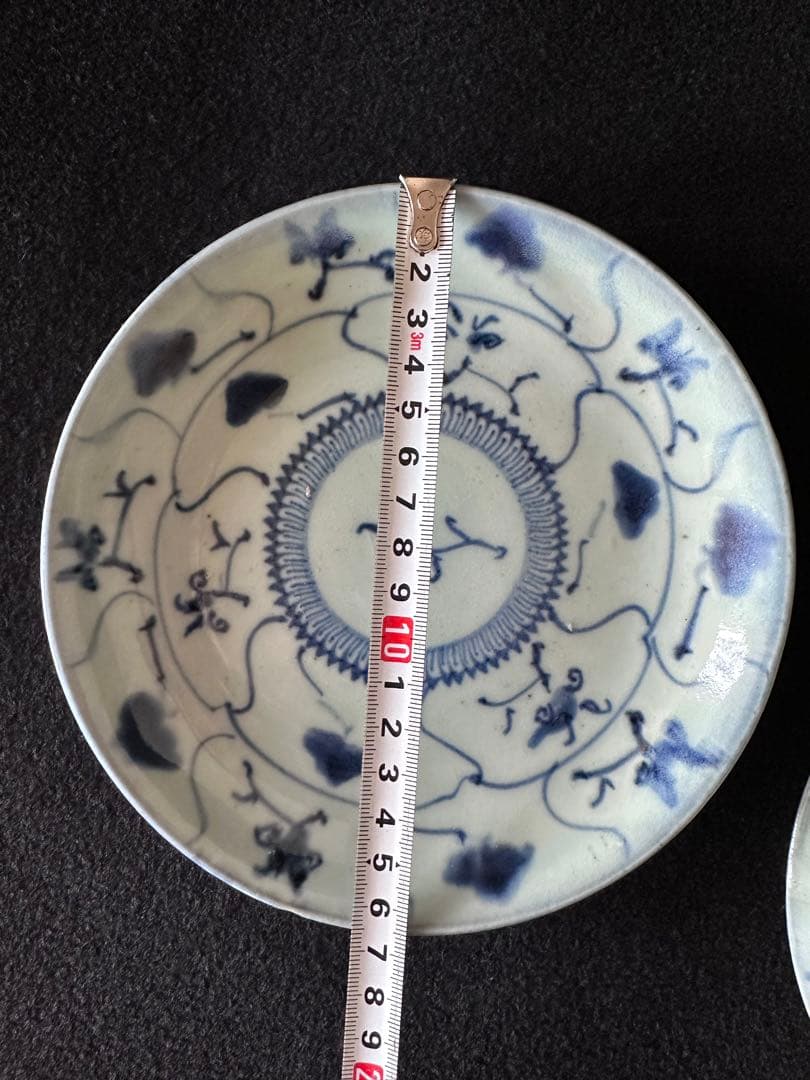 中国美術　清時代　唐草染付皿5枚セット　古美術 骨董品 青花 染付 ①