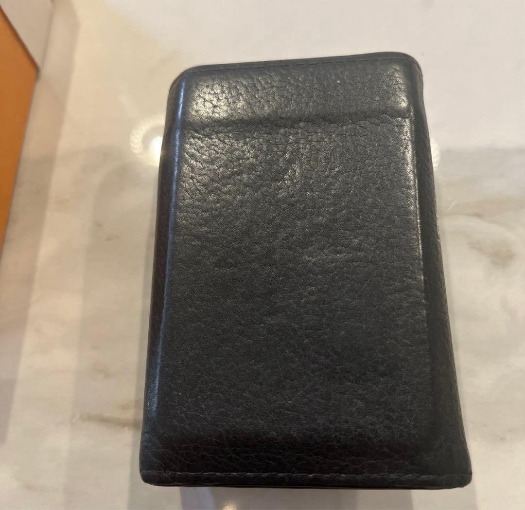 ルイヴィトン財布 黒革 三つ折り財布 レディース