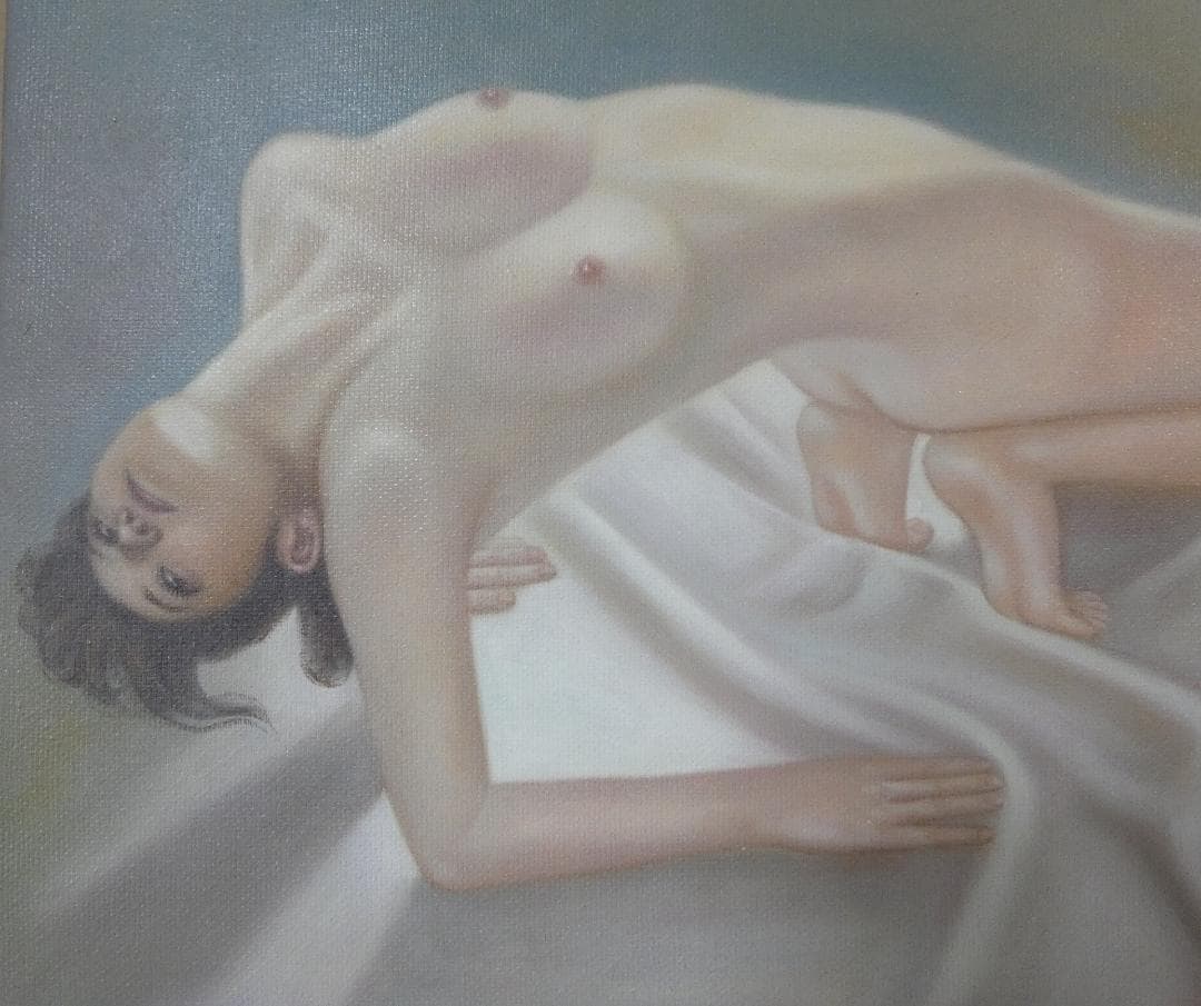 絵画　 油彩　高塚省吾「人物」 サイン　F8サイズ　額装済み 肉筆手描き