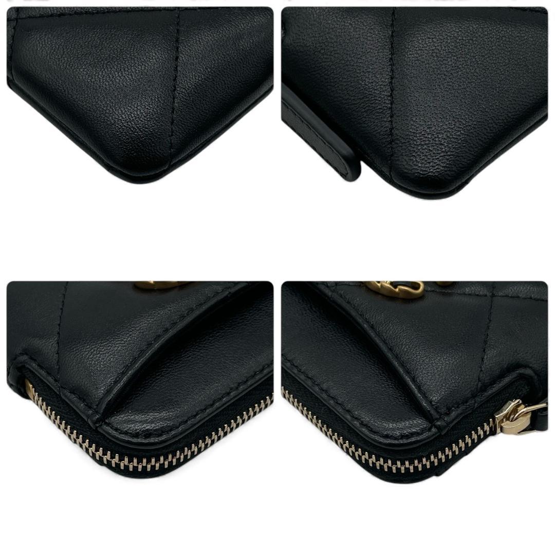 【未使用】シャネル シャネル19 マトラッセ カードケース ブラック