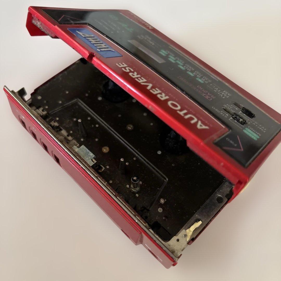 ジャンク　ナショナル　カセットプレーヤー　レッド　レトロ　ウォークマン