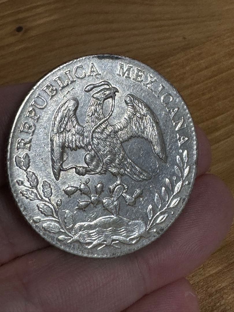 ★本物保証★ 莊印なし‼️ 特年! メキシコ 8レアル銀貨1891年号