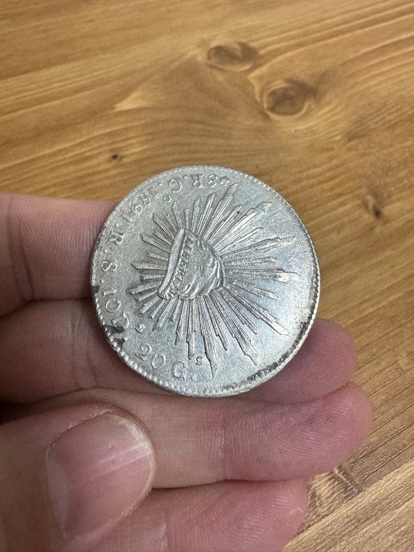 ★本物保証★ 莊印なし‼️ 特年! メキシコ 8レアル銀貨1891年号