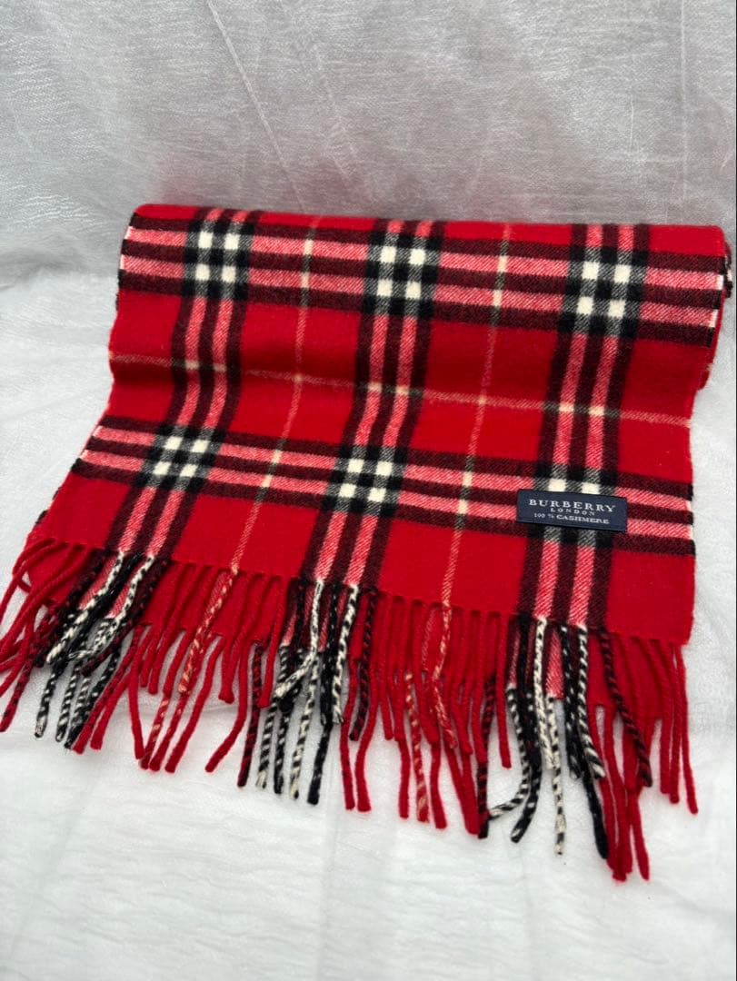 極美品　BURBERRY バーバリーロンドン　ノバチェック　カシミヤマフラー
