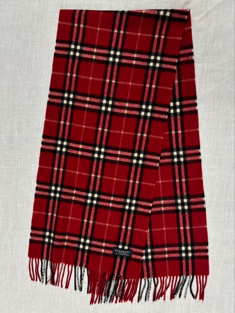 極美品　BURBERRY バーバリーロンドン　ノバチェック　カシミヤマフラー