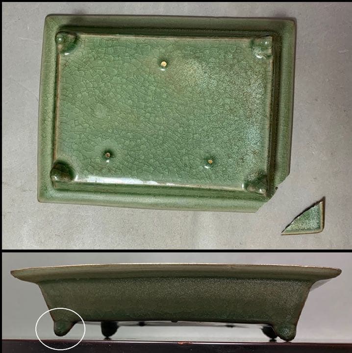 中国 足付四方盤　f2220720