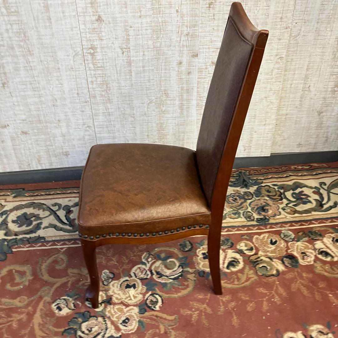 ⑧北欧レトロ マルニ木工 木製椅子 鋲打ちダイニングチェア ロビーチェア 古家具