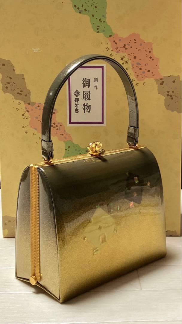 《箱付き》伊と忠　高級　草履バッグセット　螺鈿細工