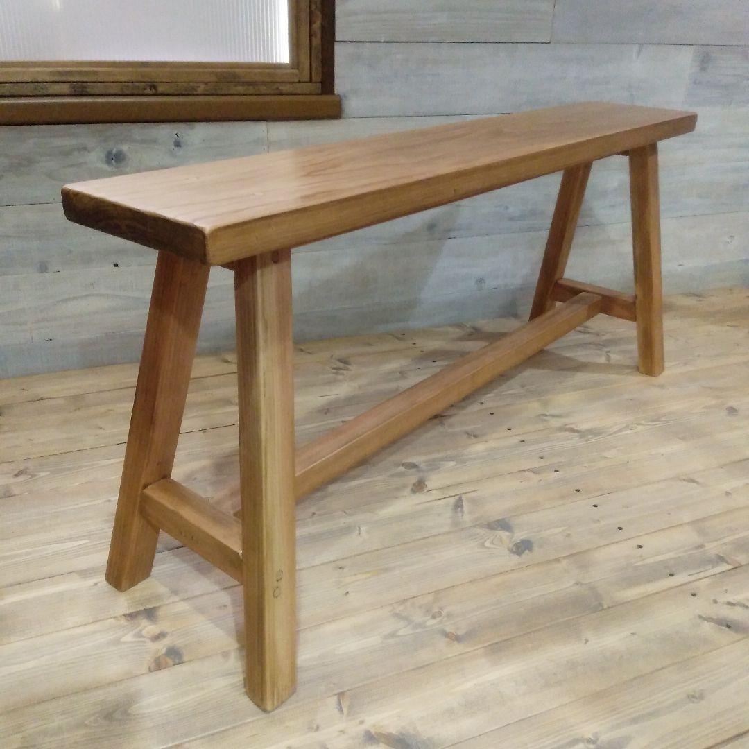ハンドメイド　木製ベンチ　幅100㎝　座面高さ45㎝　ラスティックパイン　椅子