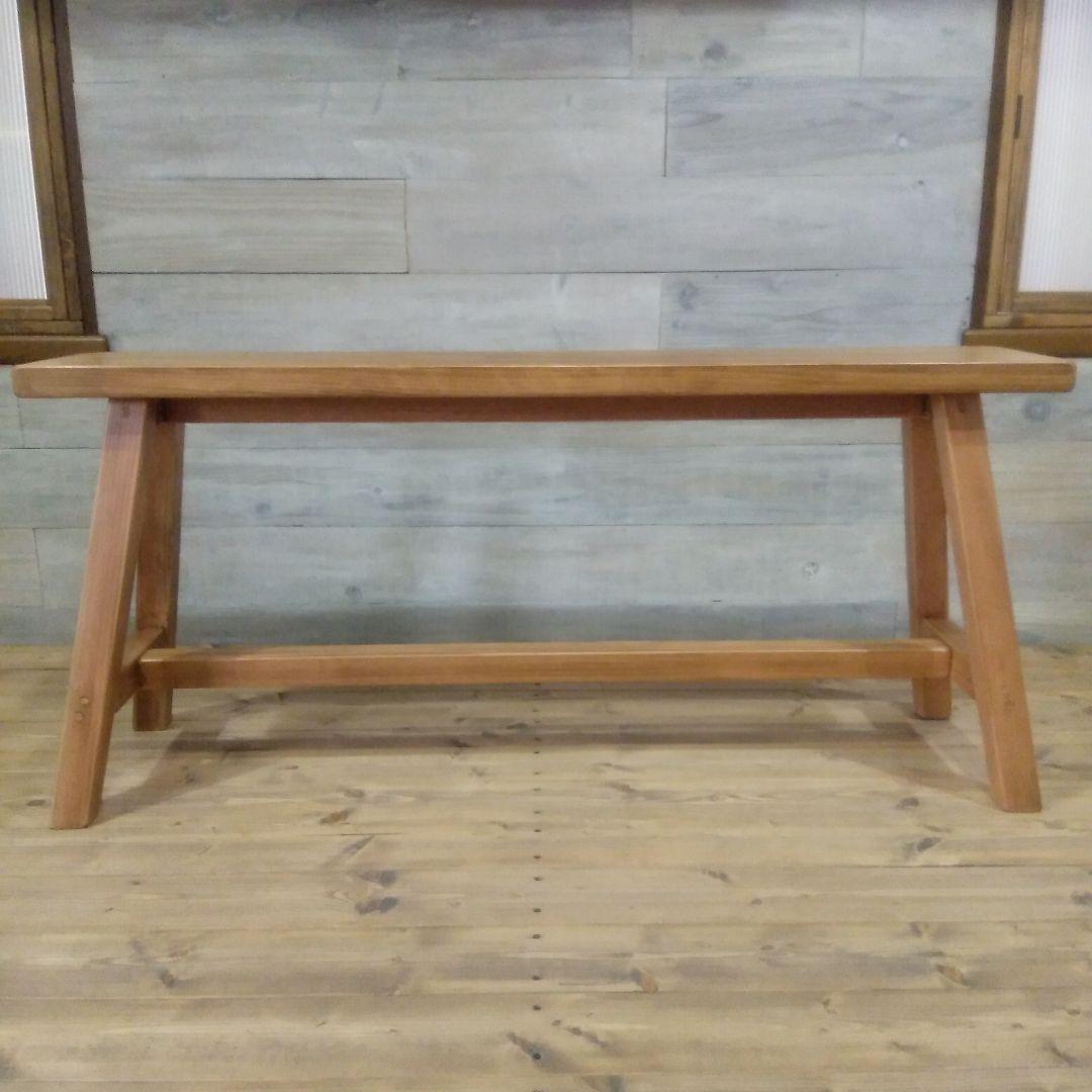 ハンドメイド　木製ベンチ　幅100㎝　座面高さ45㎝　ラスティックパイン　椅子