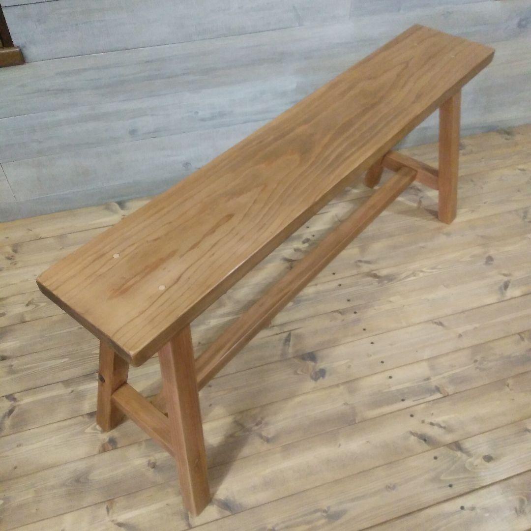 ハンドメイド　木製ベンチ　幅100㎝　座面高さ45㎝　ラスティックパイン　椅子