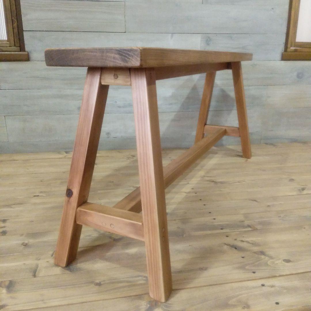 ハンドメイド　木製ベンチ　幅100㎝　座面高さ45㎝　ラスティックパイン　椅子