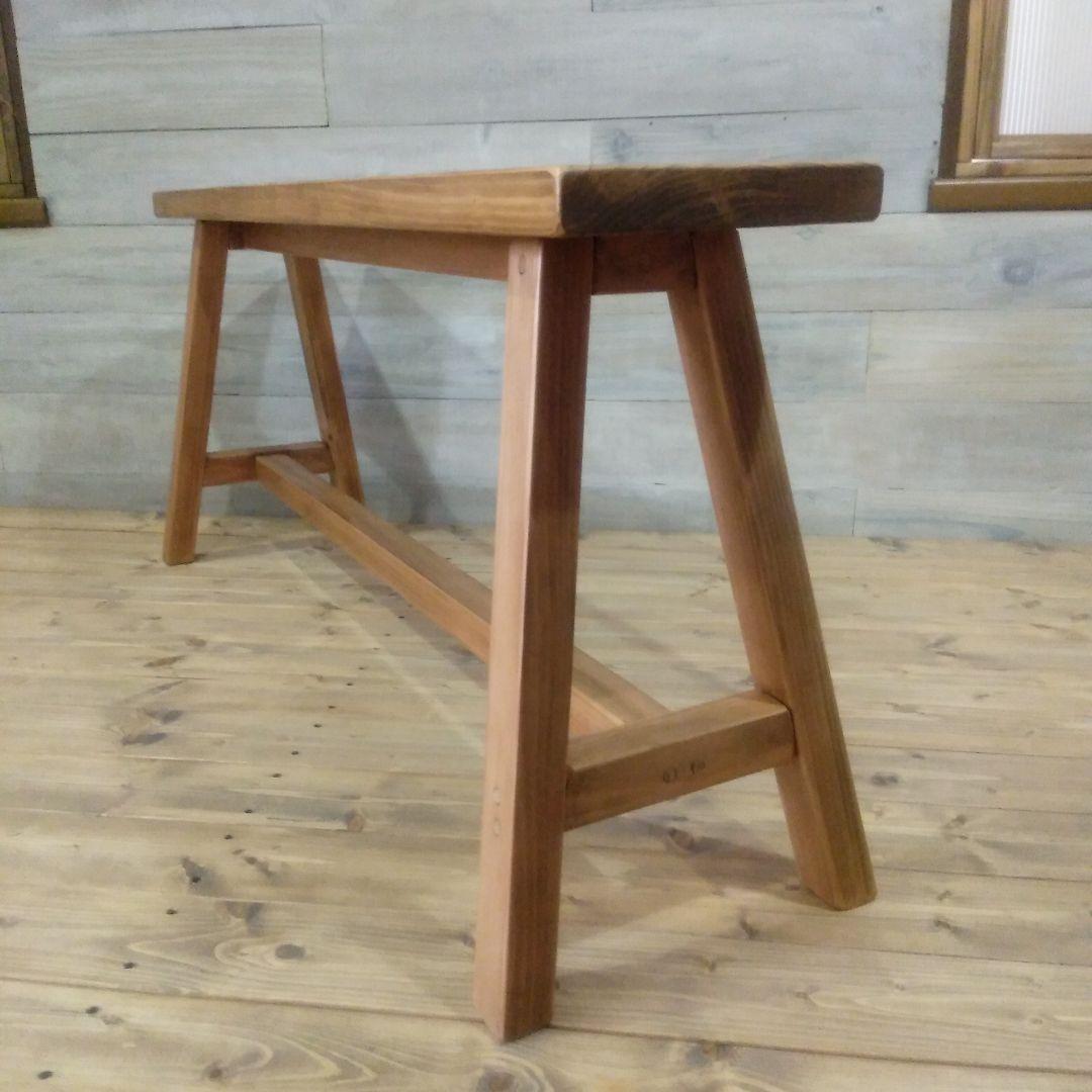 ハンドメイド　木製ベンチ　幅100㎝　座面高さ45㎝　ラスティックパイン　椅子