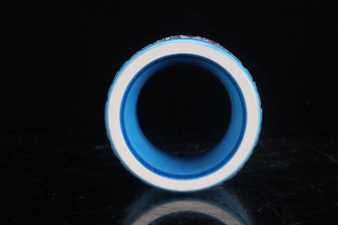 二代中村翠嵐 浅黄交趾牡丹唐草 皆具 共箱 共布 茶道具 保証品