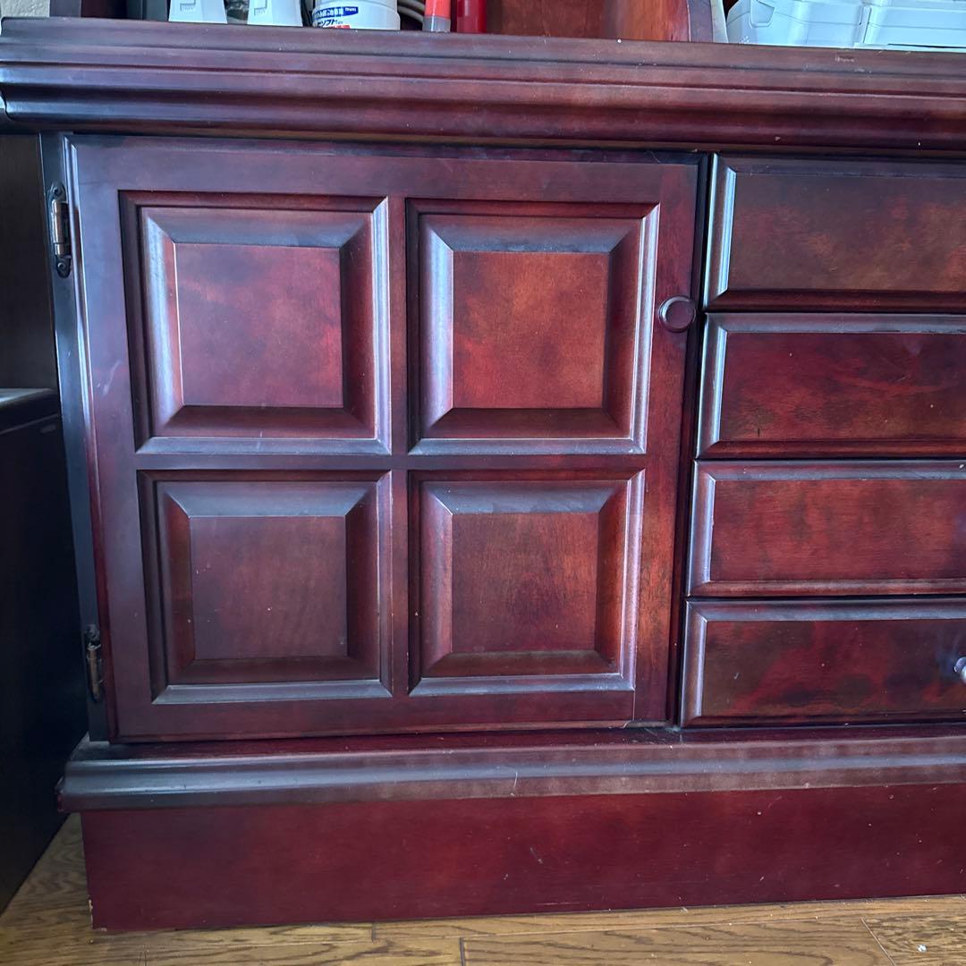 木製ガラス扉キャビネット 大型＊アンティーク