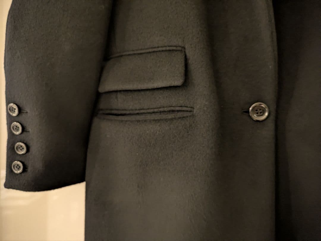 お値下げ 新品 未使用 LE CIEL BLUE ウール チェスターコート 黒