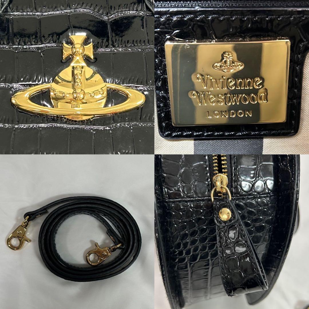 【未使用級】ヴィヴィアンウエストウッド オーブ 2way バッグ ハート クロコ