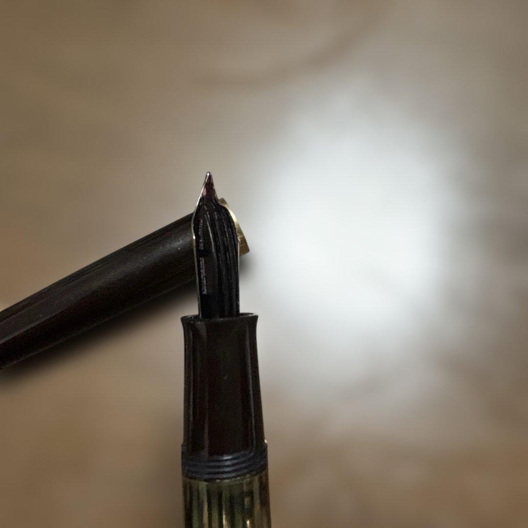 ペリカン400NN M&K 茶縞 万年筆 14C 字幅EF（極細字）　14K