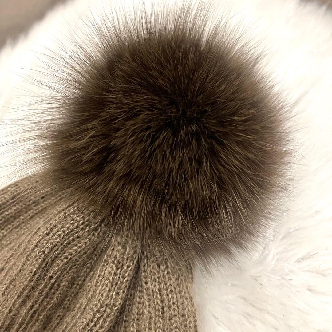 ca4la カシラ ニット帽　EX PLATINA FOX5 ファーニット