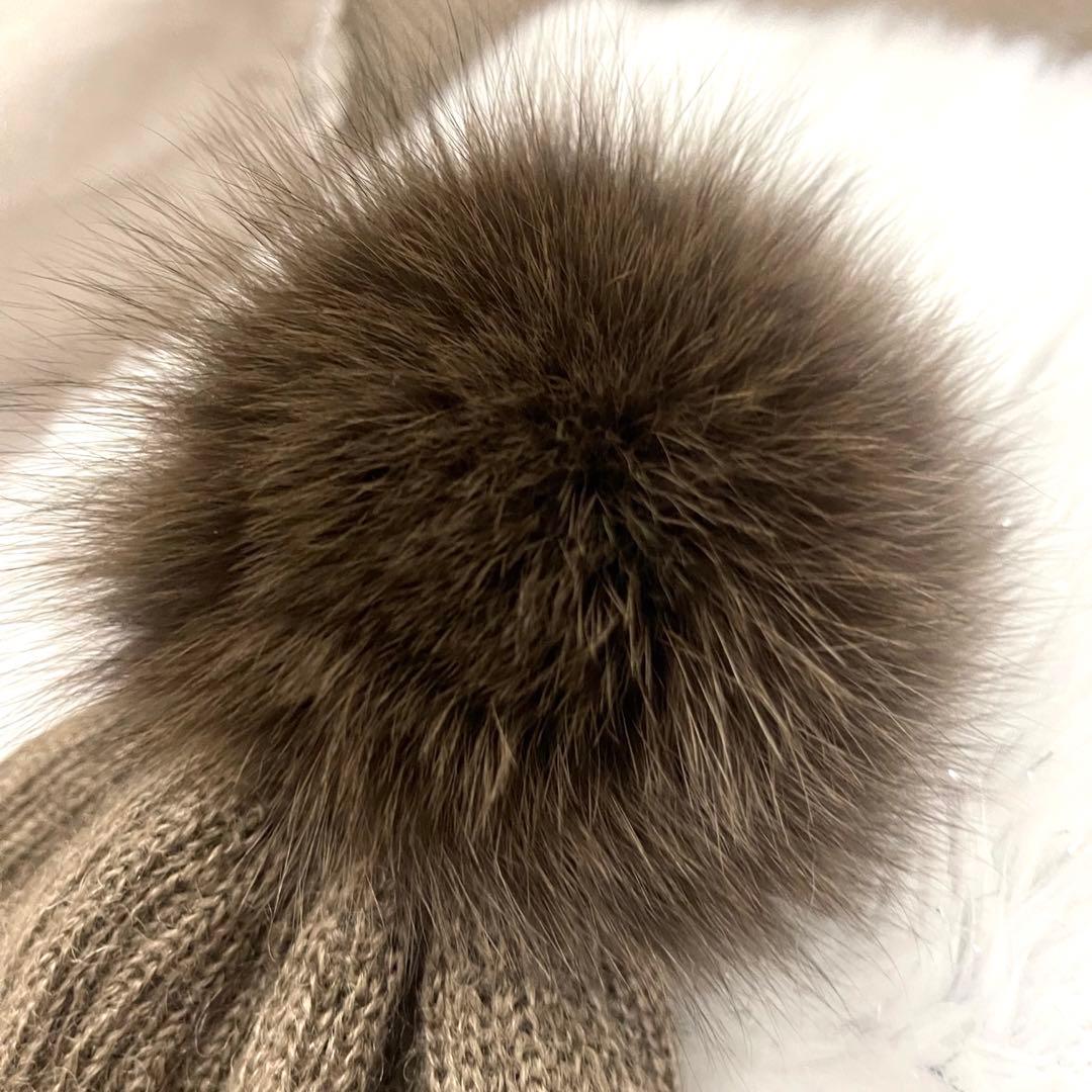 ca4la カシラ ニット帽　EX PLATINA FOX5 ファーニット