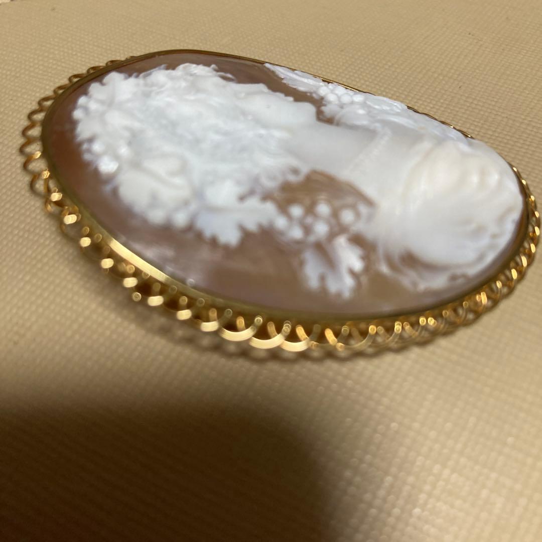 カメオk18ブローチ