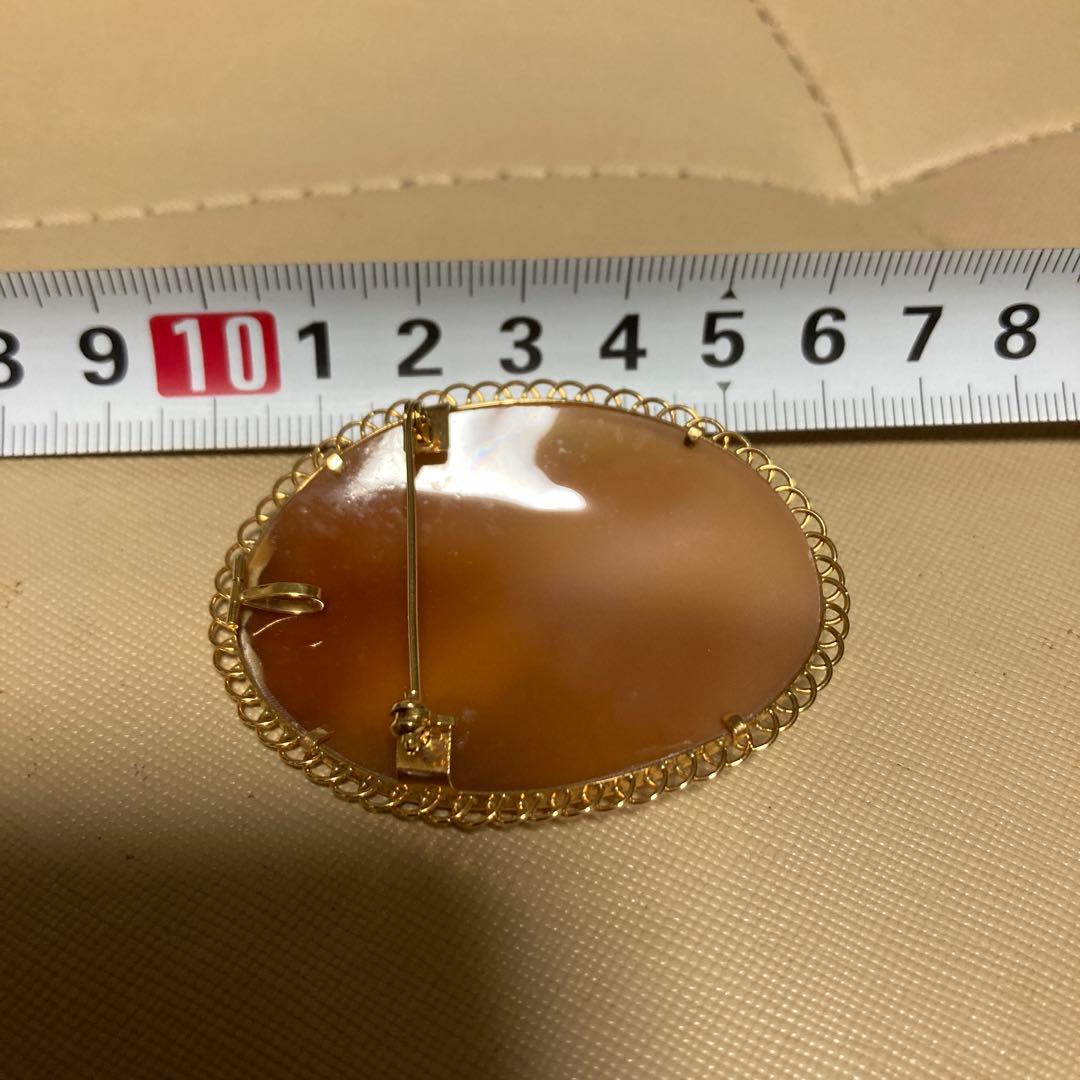 カメオk18ブローチ