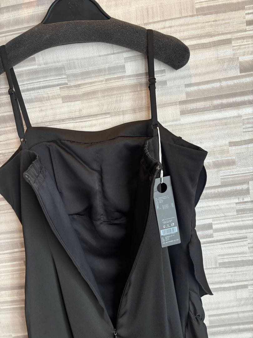 LAGUNAMOON シアートップス付 フリルキャミドレス M ブラック