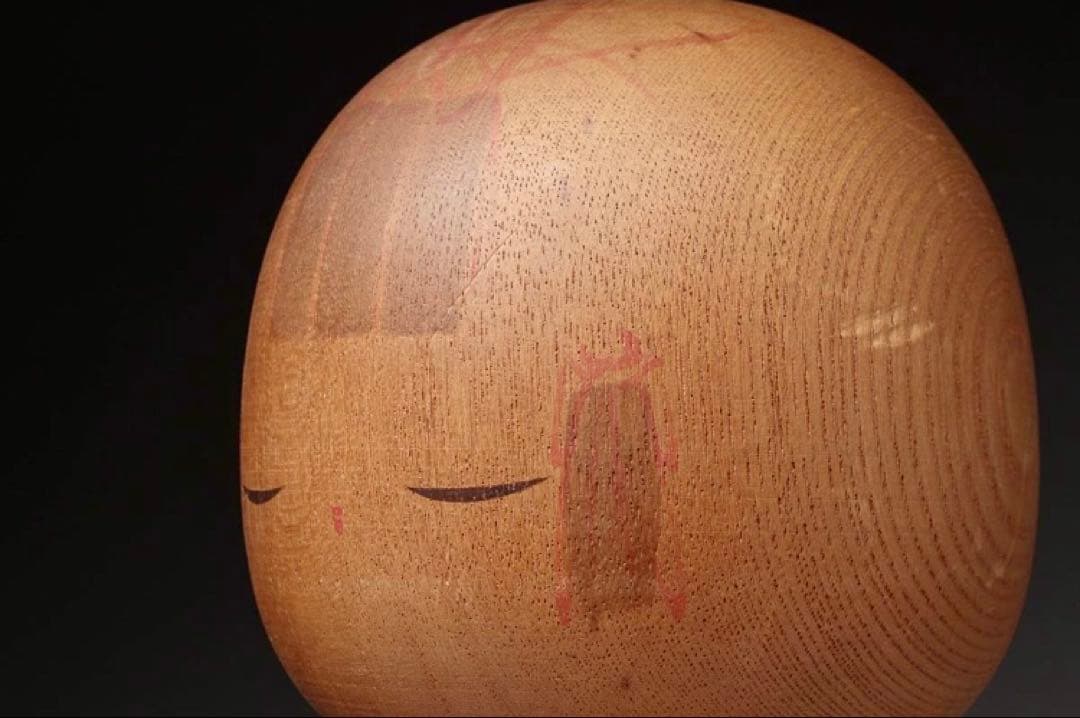 栗林一雪　枯葉　創作こけし　レア　アンティーク　サイン入り　箱付き