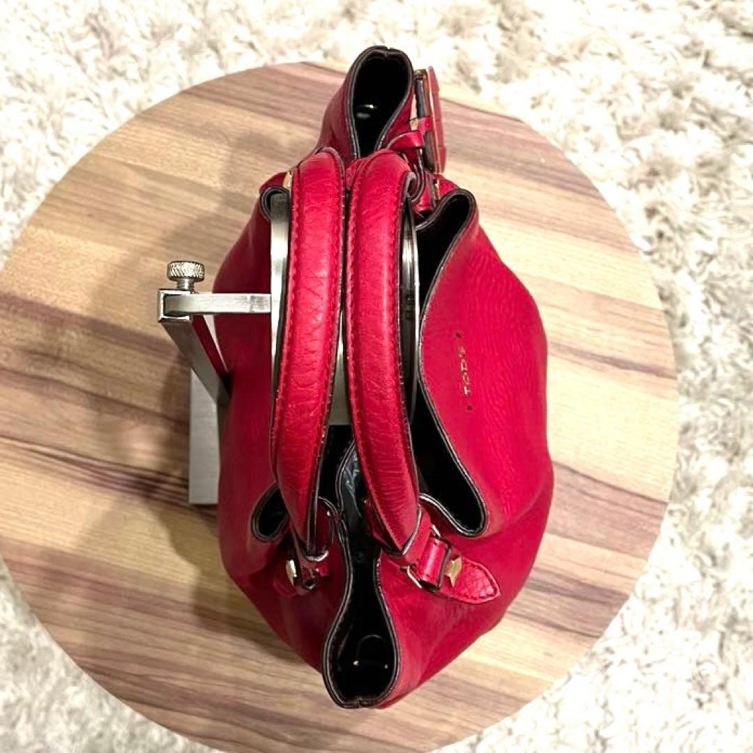 ✨希少✨2WAY✨TOD’S トッズ ショルダーバッグ ハンドバッグ レザー 赤