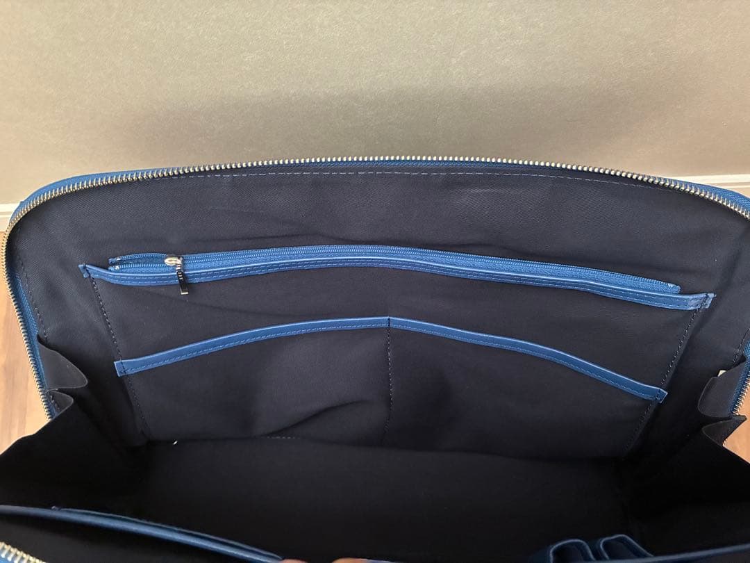 美品　DEUX MONCX ビジネスバッグ 2way レザー ブルー