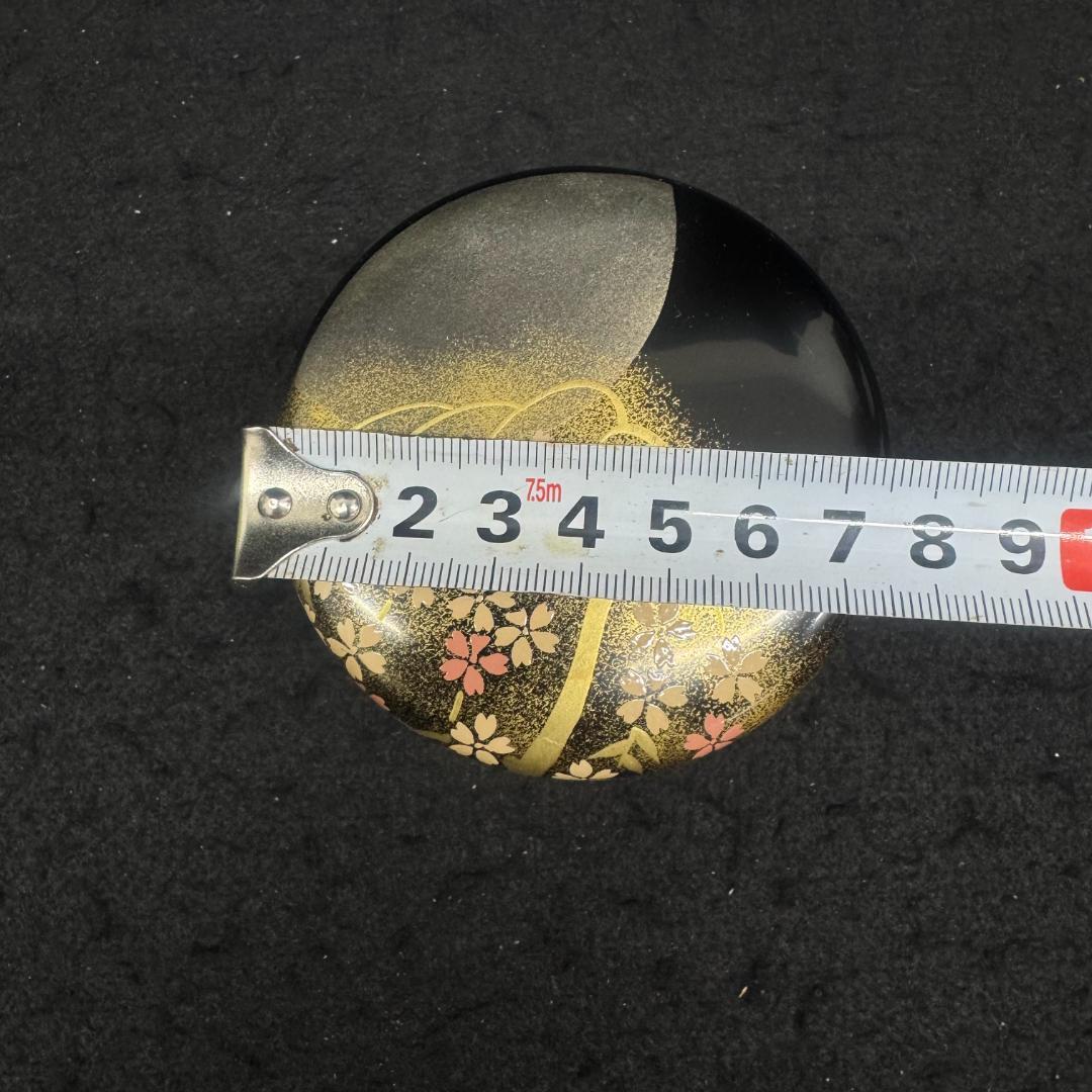 未使用　棗　なつめ　中村湖彩作　夜桜蒔絵 　　二重共箱　共布あり