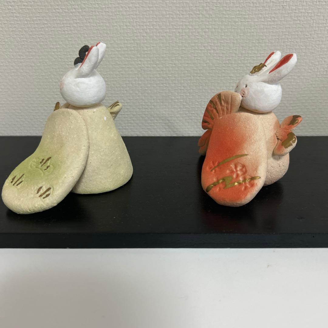 作家　陶芸作家　雛人形 陶器 濱田ひろこ作 うさぎ雛　板なし