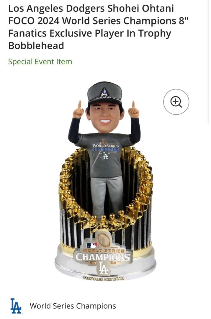 た*ん様 ※オークション※【ワールドシリーズ記念】Dodgers 大谷翔平 ボブ