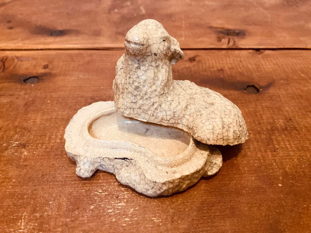 肌艶抜群！時代物の羊型香合◇茶道具◇煎茶道具◇香道具◇古美術◇陶磁器◇古道具