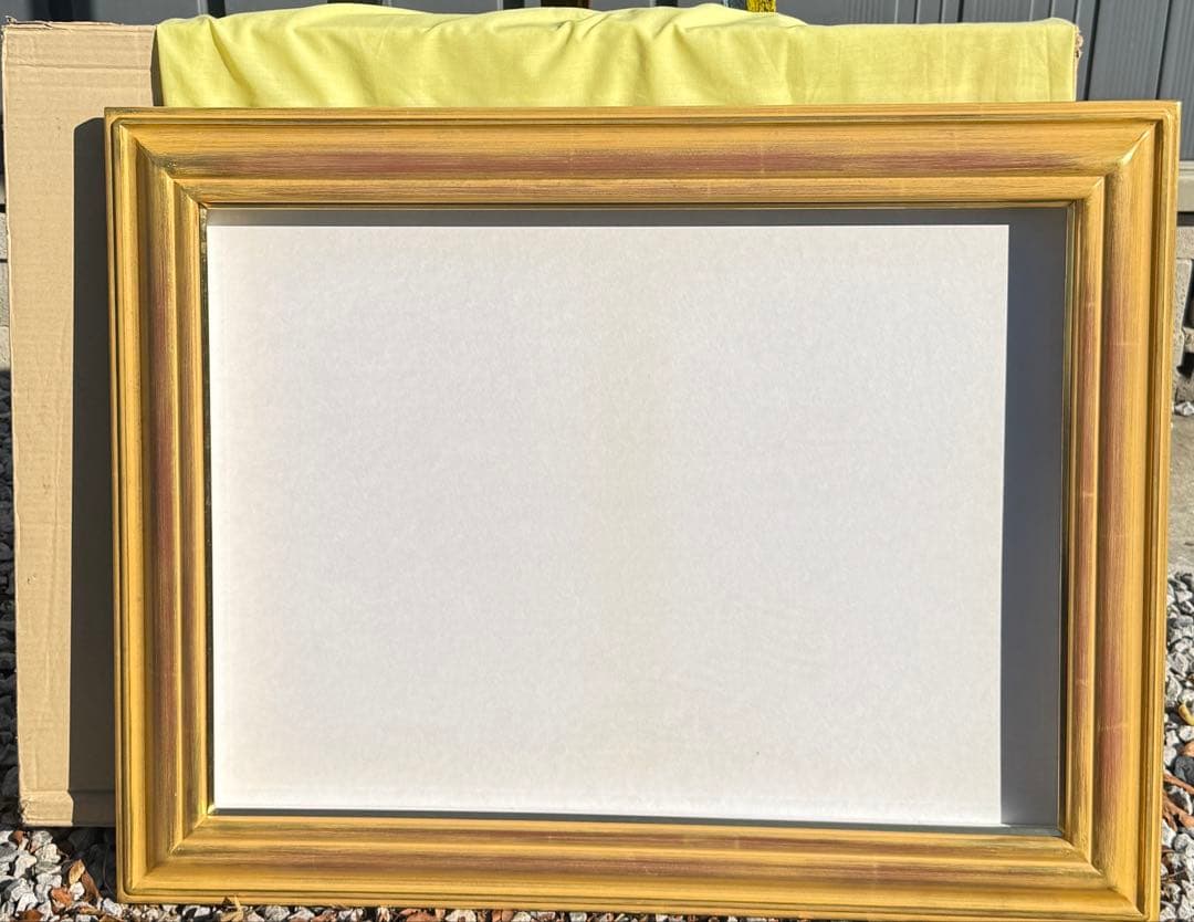 20Pサイズ　ゴールド木製油彩額縁 前面アクリル板＆箱＆黄色袋付き 倉庫①1/5