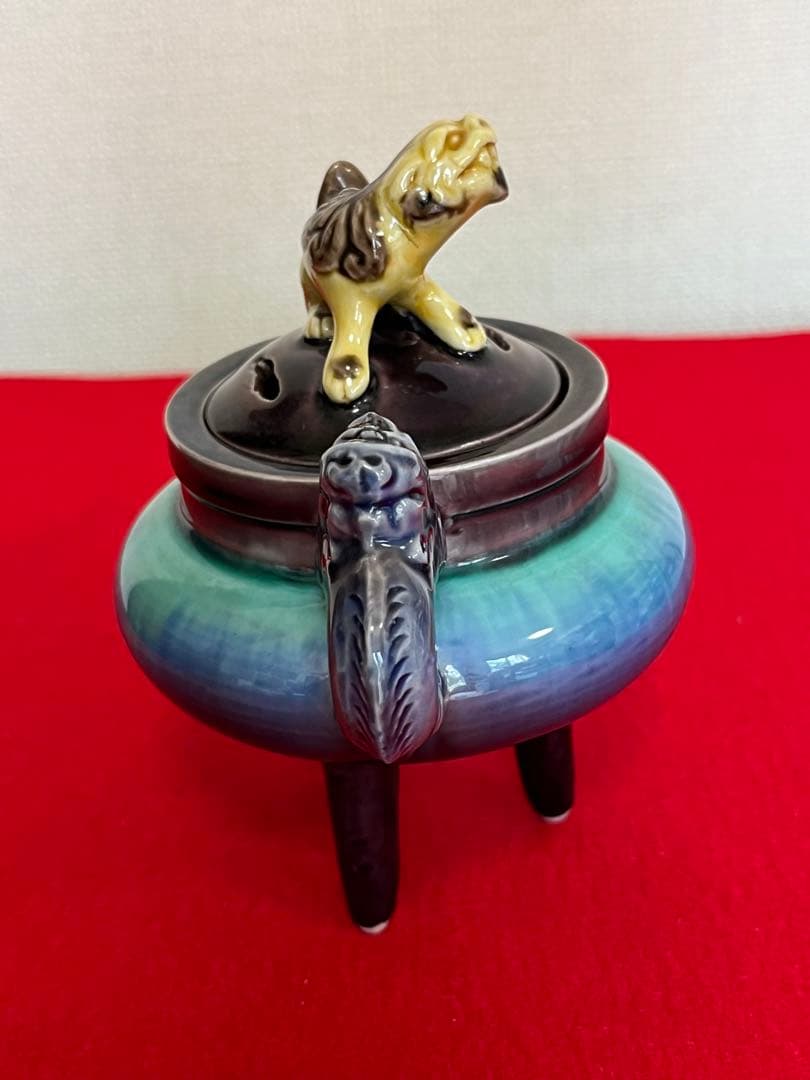 人間国宝 柳雨軒 三代 徳田八十吉(正彦銘) 彩釉 香炉 管理T212